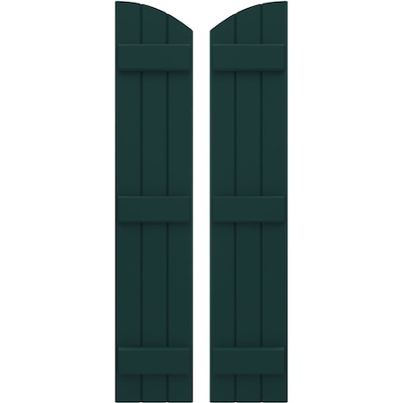 Ekena Millwork Americraft 3-Board (3 Batten) Wood Joined Board-n-Batten Shutters w/Ellipt Top, ARW401BE311X58FGH, PR ARW401BE311X58FGH